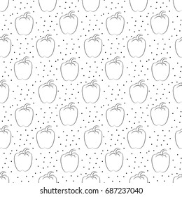 pepper. Seamless pattern with dots on a white background