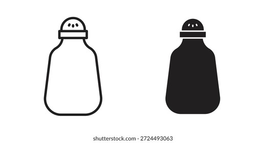 Ilustração do ícone do agitador de pimenta, vetor de linha fina, sinal de web design,