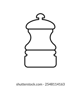 Icono de coctelera de pimienta Conjunto de esquema en color blanco y negro