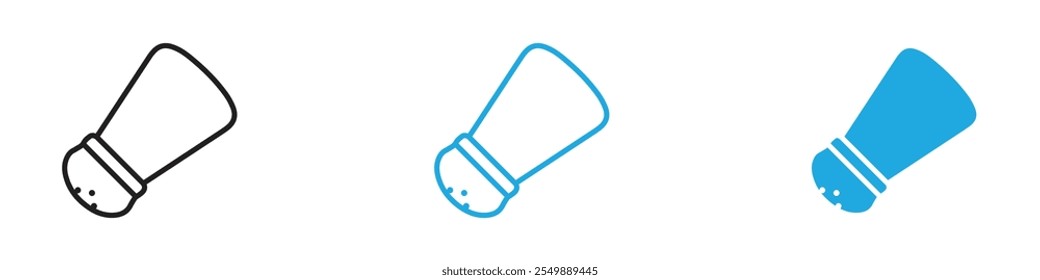 Pepper shaker icon Outline vector line set