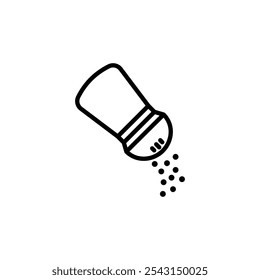 Pepper shaker icon set. outlined and solid filled versions.