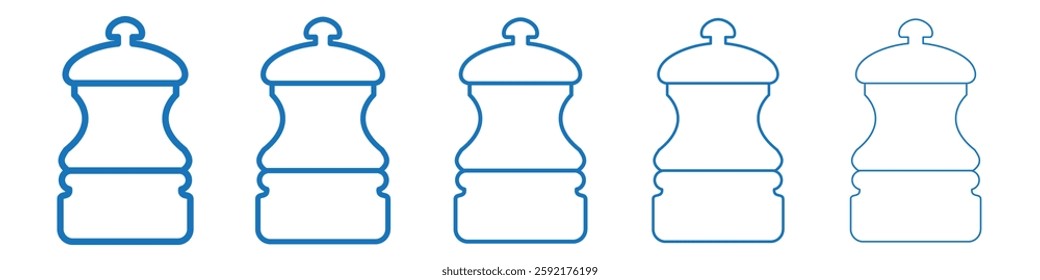 Pepper shaker icon Symbol collection thin outline set