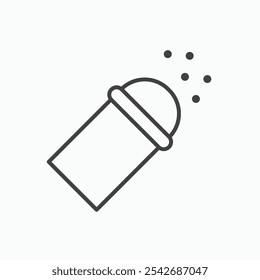 Pepper shaker icon in thin black lines