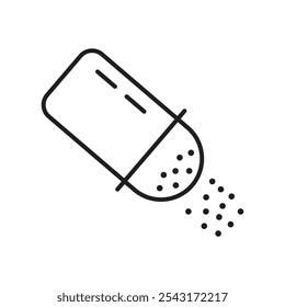 Icono de coctelera de pimienta. trazo delgado y sólido.