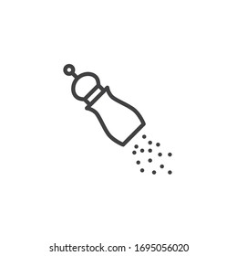 Pfefferschüttlersymbol lineares Stilzeichen für mobiles Konzept und Webdesign. Konditionierung, Vektorillustration der Salzschleifer. Symbol, Logo-Abbildung. Vektorillustration-Grafiken