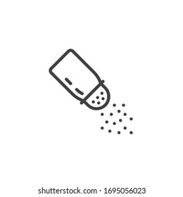 Pepper shaker line icon. linear style sign for mobile concept and web design. Condiment, salt grinder outline vector icon. Symbol, logo illustration. Vector graphics