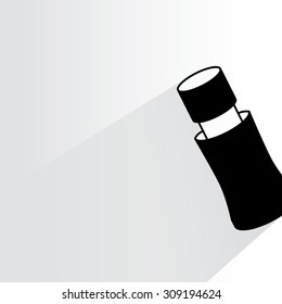 pepper shaker packaging on white background, flat and shadow theme