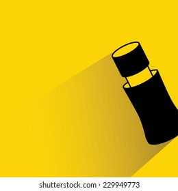 pepper shaker packaging on yellow background, flat and shadow theme
