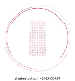 The pepper shaker symbol filled with pink dots. Pointillism style. Vector illustration on white background