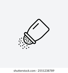 Pepper shaker thin liner icon isolated.