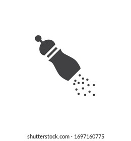 Pepper shaker vector icon. filled flat sign for mobile concept and web design. Condiment, salt grinder glyph icon. Symbol, logo illustration. Vector graphics