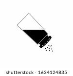 Pepper shaker vector isolated in black and white as a sign, logo or for apps or website