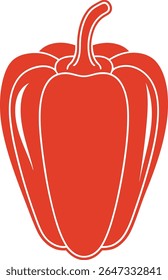 Silhueta de pimenta Linha Arte Vetor Ilustração no fundo branco