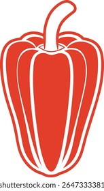 Silhueta de pimenta Linha Arte Vetor Ilustração no fundo branco
