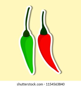 pepper of simple color illustrations