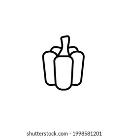Pepper simple thin line icon vector illustration