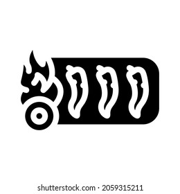 pepper spice label glyph icon vector. pepper spice label sign. isolated contour symbol black illustration