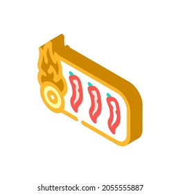 Pfefferwürzetikett isometrische Ikone Vektorgrafik. Pfefferwürzetikett-Schild. einzelne Symbolillustration