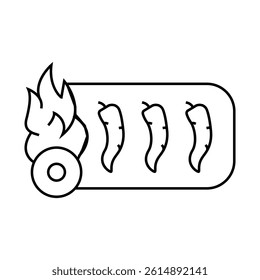 pepper spice label line icon vector. pepper spice label sign. isolated contour symbol black illustration