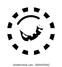 pepper spicy round scale glyph icon vector. pepper spicy round scale sign. isolated contour symbol black illustration