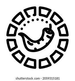 pepper spicy round scale line icon vector. pepper spicy round scale sign. isolated contour symbol black illustration