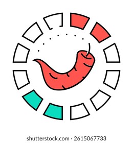 pepper spicy round scale line icon vector. pepper spicy round scale sign. isolated symbol illustration