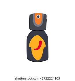 Pepper spray bottle displaying a chili pepper symbol, representing personal defense, self protection, and non lethal security for women and individuals seeking safety