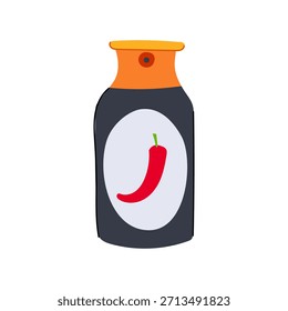 Pepper spray canister featuring a red chili pepper on a label, symbolizing self defense, protection, and security against potential threats or aggression