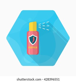 Pepper spray car icon, Vector flat long shadow design. EPS10