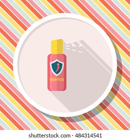 Pepper spray car icon, Vector flat long shadow design. EPS10