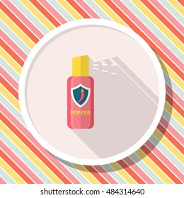 Pepper spray car icon, Vector flat long shadow design. EPS10