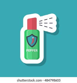 Pepper spray car icon, Vector flat long shadow design. EPS10
