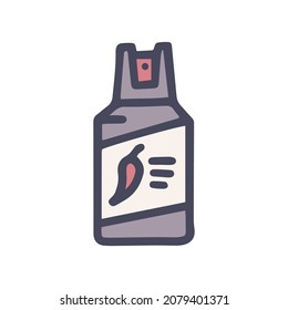 pepper spray color vector doodle simple icon