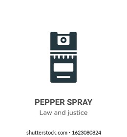 Pepper spray glyph icon vector on white background. Flat vector pepper spray icon symbol sign from modern law and justice collection for mobile concept and web apps design.