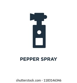 Pepper spray icon. Black filled vector illustration. Pepper spray symbol on white background. Can be used in web and mobile.