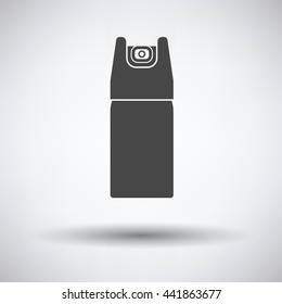 Pepper spray icon on gray background, round shadow. Vector illustration.