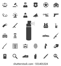 Pepper spray icon. Police set of icons