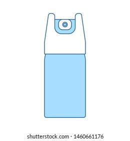 Pepper Spray Icon. Thin Line With Blue Fill Design. Vector Illustration.