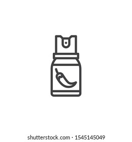 Pepper spray line icon. linear style sign for mobile concept and web design. Self defense spray outline vector icon. Symbol, logo illustration. Vector graphics
