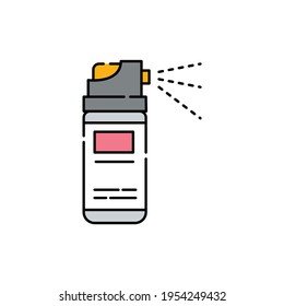 Pepper spray сolor line icon. Pictogram for web page, mobile app, promo. UI UX GUI design element. Editable stroke.