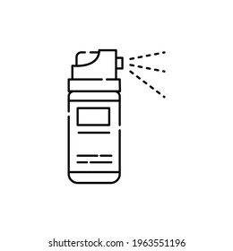 Pepper spray сolor line icon. Pictogram for web page, mobile app, promo. UI UX GUI design element. Editable stroke.