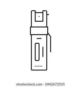 icono de línea de spray de pimienta vector. signo de spray de pimienta. símbolo de contorno aislado ilustración negra