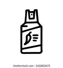 ícono simple del doodle de la línea de spray pimienta