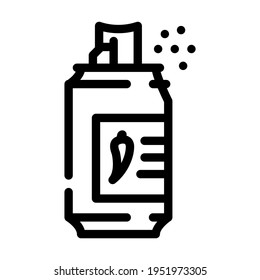 vector de icono de la línea de encuentro de la protesta con gas pimienta. cartel de la reunión de la protesta con gas pimienta. símbolo de contorno aislado ilustración negra