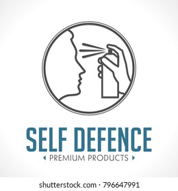 Pepper spray - self defence concept logo 