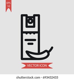 Pepper spray vector icon, illustration symbol