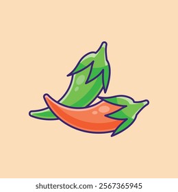 Pepper Vector Icon Illustration. Vegetables object icon concept. Flat cartoon illustration.