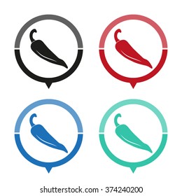 pepper - vector icon; map pointer;  message bubble