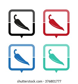 pepper - vector icon; map pointer;  message bubble