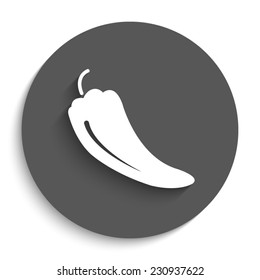 pepper  - vector icon with shadow on a round grey button